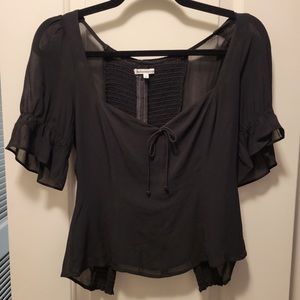 Reformation Delevan black blouse size 4